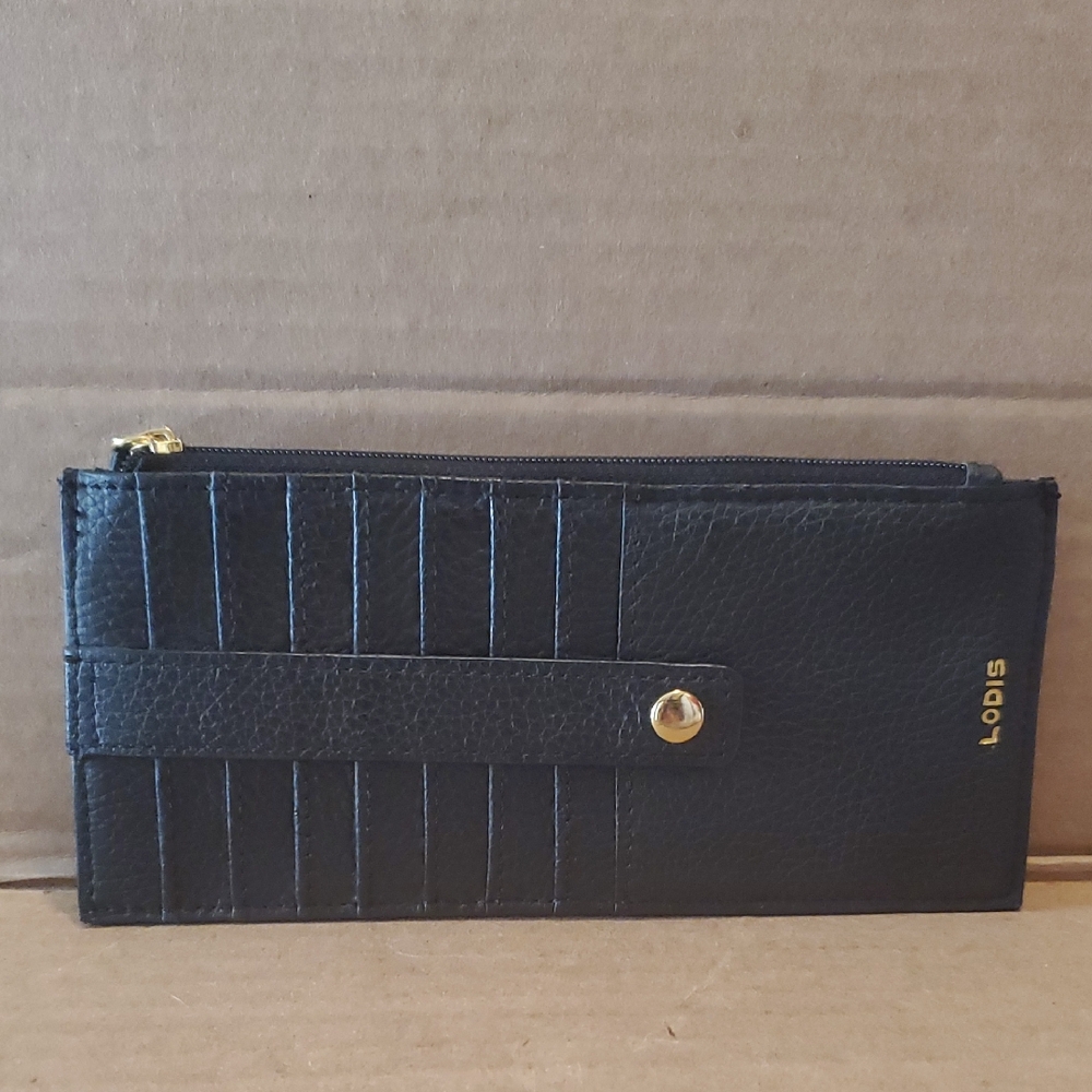 Black Lodis Wallet with Gold Accents